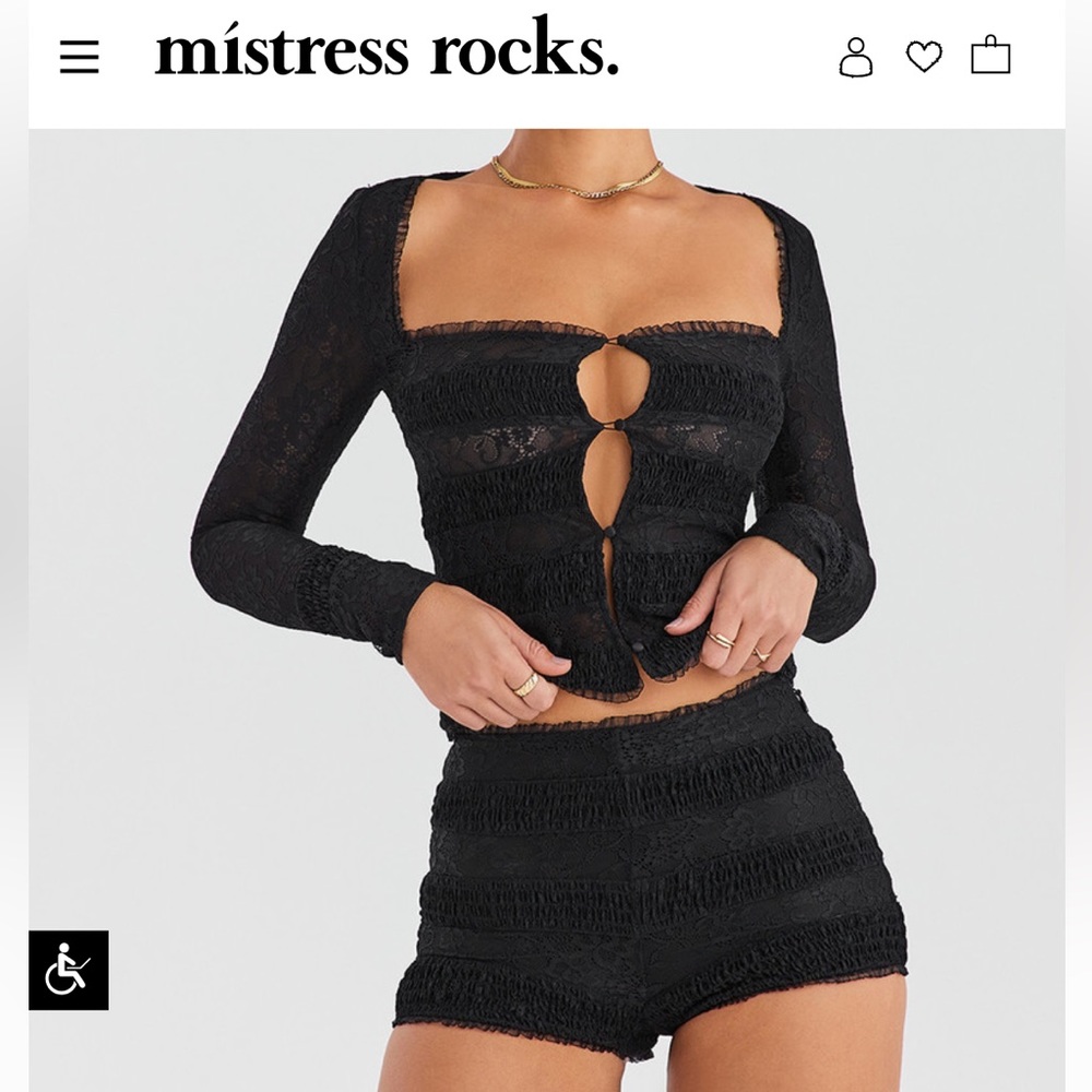 NWT Mistressrocks lace bloomer shorts